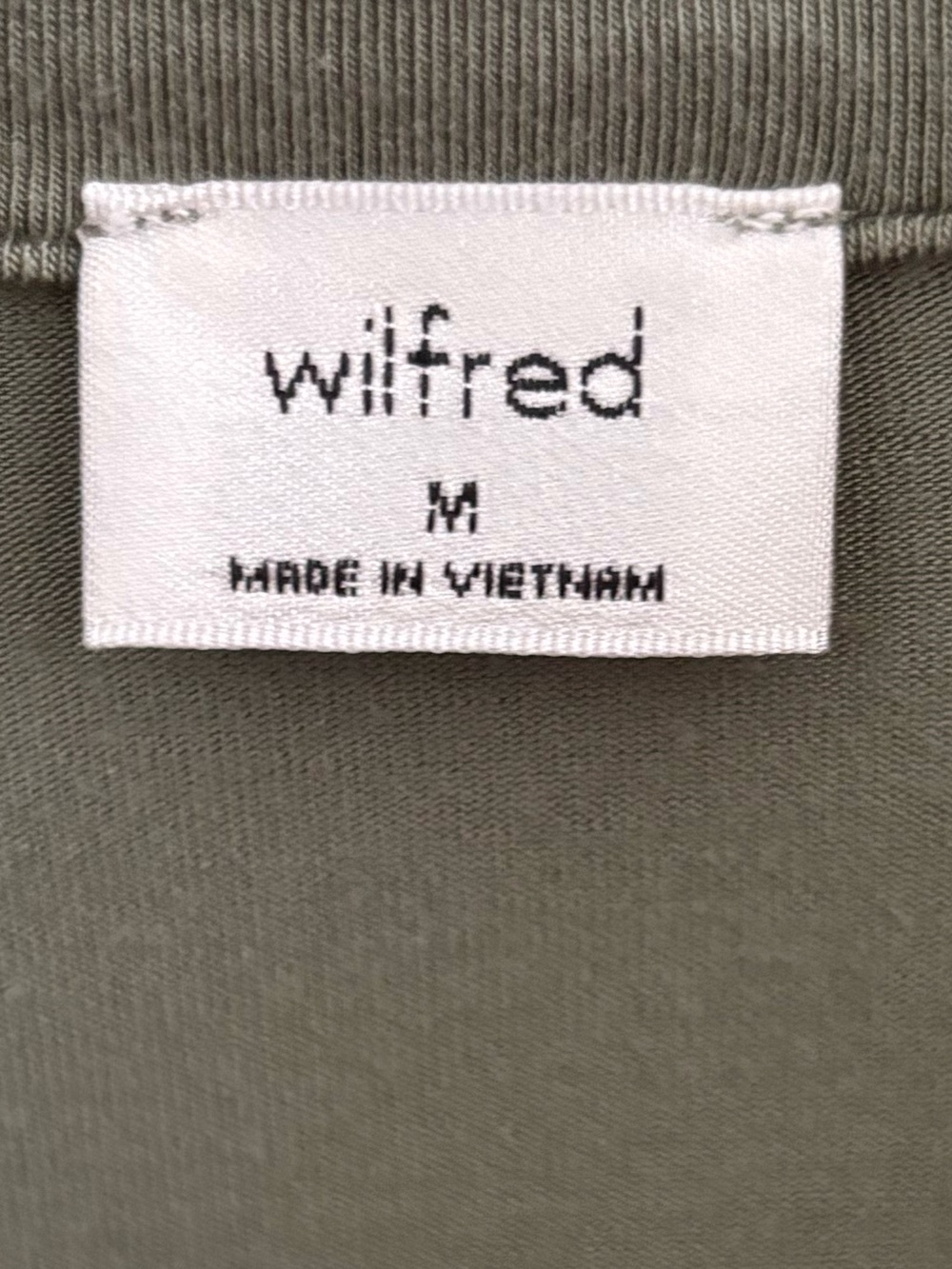 Wilfred by Aritzia Olive Green Tencel Stretch Button Front Top M - Picture 5 of 7